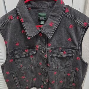 Women's Denim Jean Vest Oversized Trucker – Wild Fable Black Wash Sleeveless